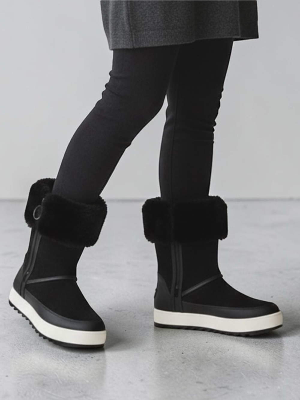 Koolaburra by UGG Black Tynlee Waterproof Winter Boots With Faux Fur Cuff Size 7